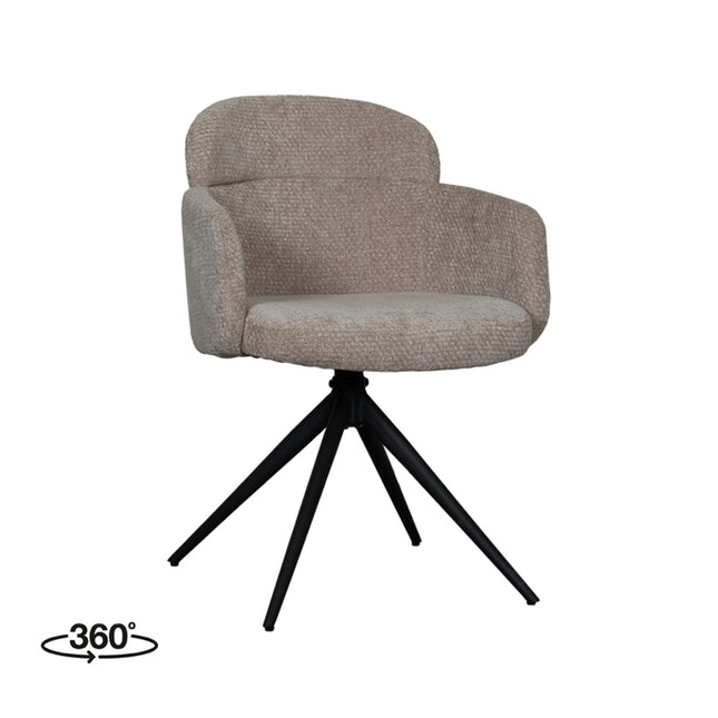 LABEL51 - Eetkamerstoel Levi 56x60x80 cm - Clay Elite | Zwart Metaal