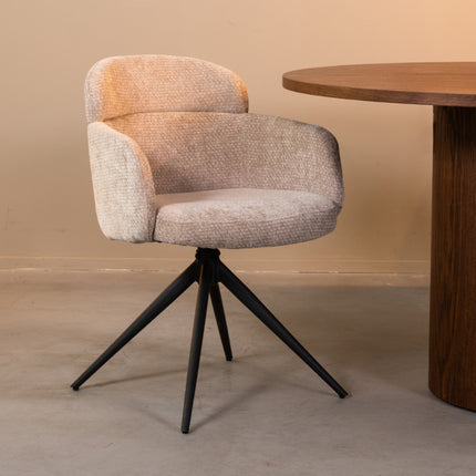 LABEL51 - Eetkamerstoel Levi 56x60x80 cm - Clay Elite | Zwart Metaal