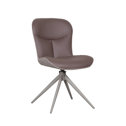 LABEL51 - Eetkamerstoel Thorben 49x64x86 cm - Bruin Microvezel | Taupe Canyon | Taupe Metaal