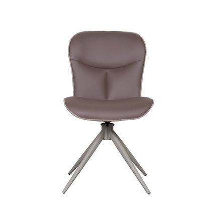 LABEL51 - Eetkamerstoel Thorben 49x64x86 cm - Bruin Microvezel | Taupe Canyon | Taupe Metaal