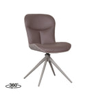 LABEL51 - Eetkamerstoel Thorben 49x64x86 cm - Bruin Microvezel | Taupe Canyon | Taupe Metaal