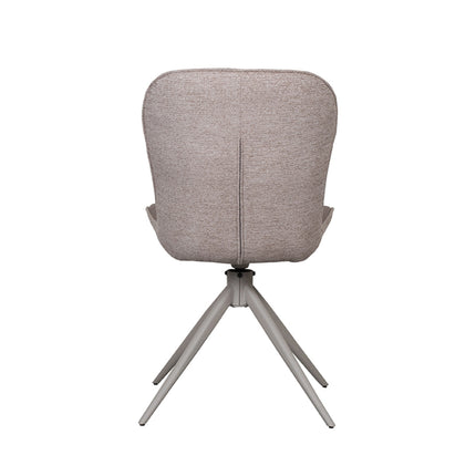 LABEL51 - Eetkamerstoel Thorben 49x64x86 cm - Bruin Microvezel | Taupe Canyon | Taupe Metaal