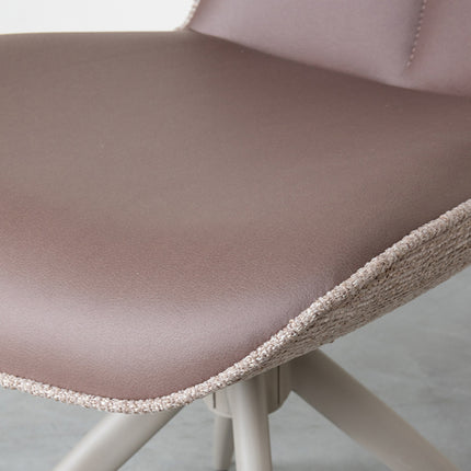 LABEL51 - Eetkamerstoel Thorben 49x64x86 cm - Bruin Microvezel | Taupe Canyon | Taupe Metaal