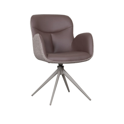 LABEL51 - Eetkamerstoel Lasse 60x65x90 cm - Bruin Microvezel | Taupe Canyon | Taupe Metaal