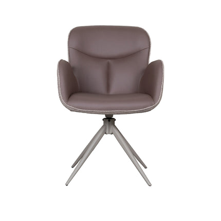 LABEL51 - Eetkamerstoel Lasse 60x65x90 cm - Bruin Microvezel | Taupe Canyon | Taupe Metaal
