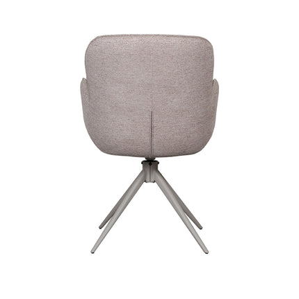 LABEL51 - Eetkamerstoel Lasse 60x65x90 cm - Bruin Microvezel | Taupe Canyon | Taupe Metaal