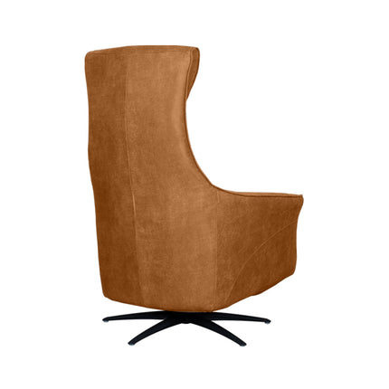 LABEL51 - Elektrische Fauteuil Lund 74x83x112 cm - Cognac Micro Suede | Zwart Metaal