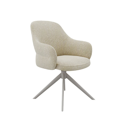 LABEL51 - Eetkamerstoel Bern 61x66x91 cm - Naturel Royal Boucle | Taupe Metaal