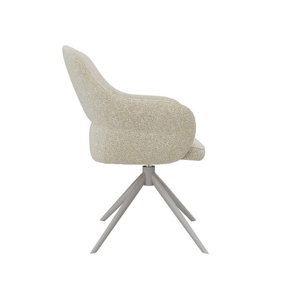 LABEL51 - Eetkamerstoel Bern 61x66x91 cm - Naturel Royal Boucle | Taupe Metaal