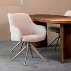 LABEL51 - Eetkamerstoel Bern 61x66x91 cm - Naturel Royal Boucle | Taupe Metaal