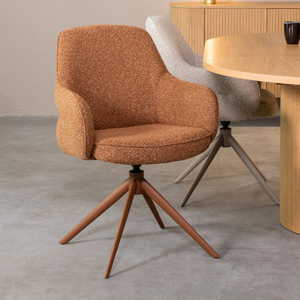 LABEL51 - Eetkamerstoel Bern 61x66x91 cm - Coral Royal Boucle | Coral Metaal