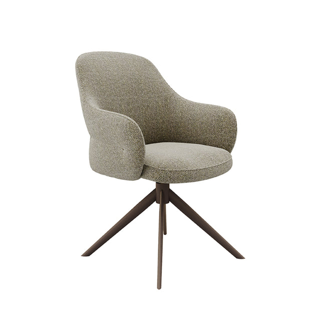 LABEL51 - Eetkamerstoel Bern 61x66x91 cm - Mushroom Royal Boucle | Brons Metaal