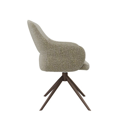 LABEL51 - Eetkamerstoel Bern 61x66x91 cm - Mushroom Royal Boucle | Brons Metaal