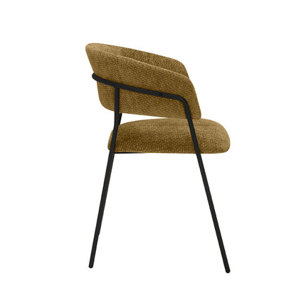 LABEL51 - Eetkamerstoel Luuk 58x45x80cm - Mustard Elite | Zwart Metaal