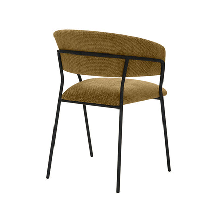 LABEL51 - Eetkamerstoel Luuk 58x45x80cm - Mustard Elite | Zwart Metaal