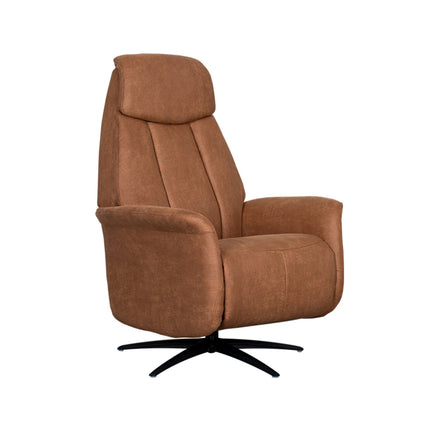 LABEL51 - Elektrische Fauteuil Oslo 79x87x112 cm - Cognac Micro Suede | Zwart Metaal
