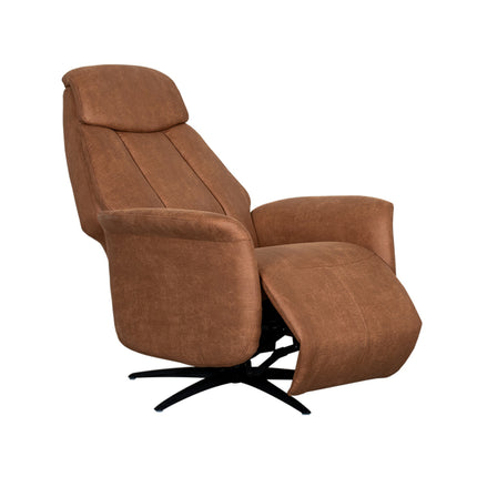 LABEL51 - Elektrische Fauteuil Oslo 79x87x112 cm - Cognac Micro Suede | Zwart Metaal