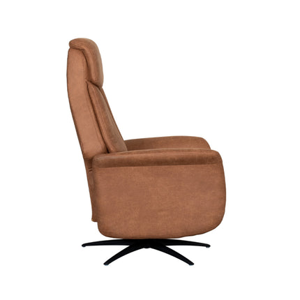 LABEL51 - Elektrische Fauteuil Oslo 79x87x112 cm - Cognac Micro Suede | Zwart Metaal