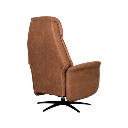 LABEL51 - Elektrische Fauteuil Oslo 79x87x112 cm - Cognac Micro Suede | Zwart Metaal