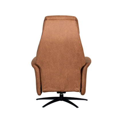 LABEL51 - Elektrische Fauteuil Oslo 79x87x112 cm - Cognac Micro Suede | Zwart Metaal