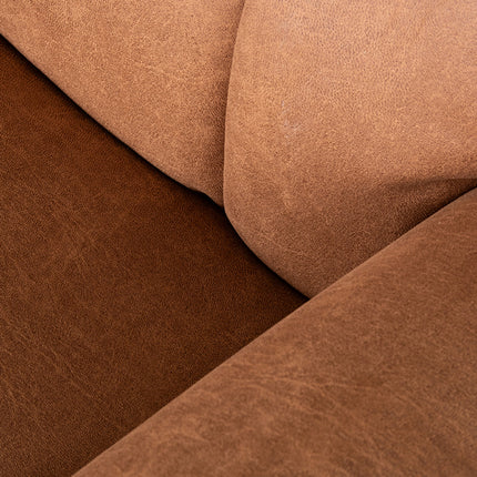 LABEL51 - Elektrische Fauteuil Oslo 79x87x112 cm - Cognac Micro Suede | Zwart Metaal