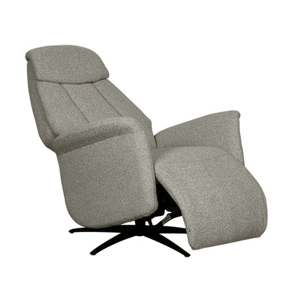 LABEL51 - Elektrische Fauteuil Oslo 79x87x112 cm - Mushroom Royal Boucle | Zwart Metaal