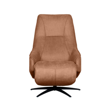 LABEL51 - Elektrische Fauteuil Odense 68x87x110 cm - Cognac Micro Suede | Zwart Metaal