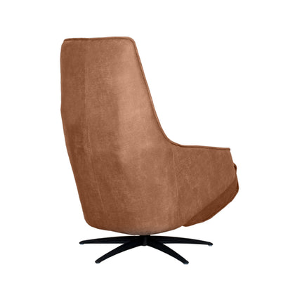 LABEL51 - Elektrische Fauteuil Odense 68x87x110 cm - Cognac Micro Suede | Zwart Metaal