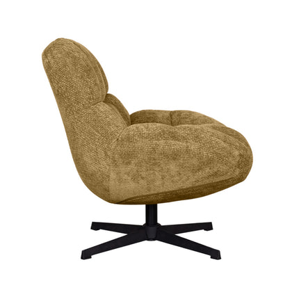 LABEL51 - Draaifauteuil Huxley 76x86x92 cm - Mustard Elite | Zwart Metaal
