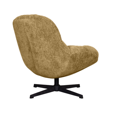 LABEL51 - Draaifauteuil Huxley 76x86x92 cm - Mustard Elite | Zwart Metaal
