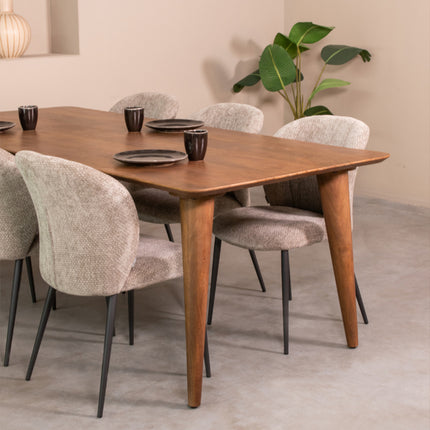 LABEL51 - Eettafel Fly 220x100x76 cm - Nature Smooth Mangohout