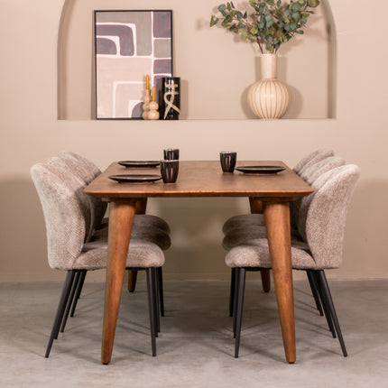 LABEL51 - Eettafel Fly 220x100x76 cm - Nature Smooth Mangohout
