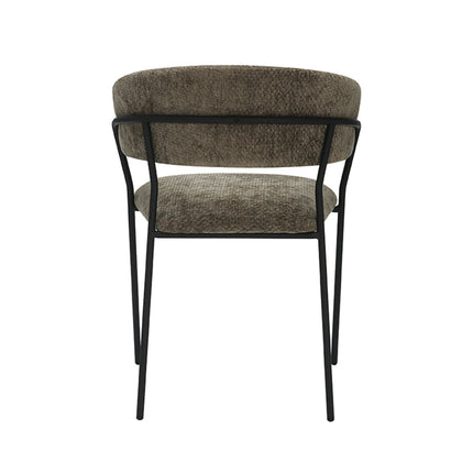 LABEL51 - Eetkamerstoel Luuk 58x45x80cm - Hunter Elite | Zwart Metaal
