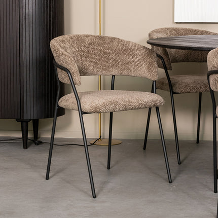 LABEL51 - Eetkamerstoel Luuk 58x45x80cm - Hunter Elite | Zwart Metaal
