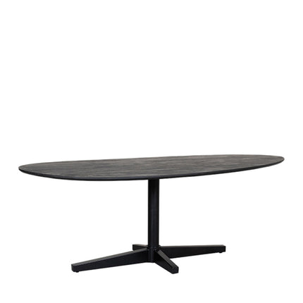 LABEL51 - Eettafel Rosie 260x110x76 cm - Zwart Mangohout | Zwart Metaal