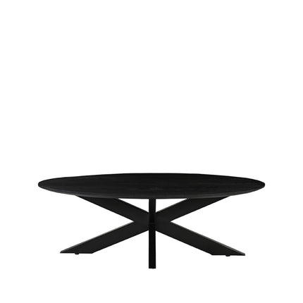 LABEL51 - Salontafel James 130x70x43 cm - Zwart Mangohout | Zwart Metaal