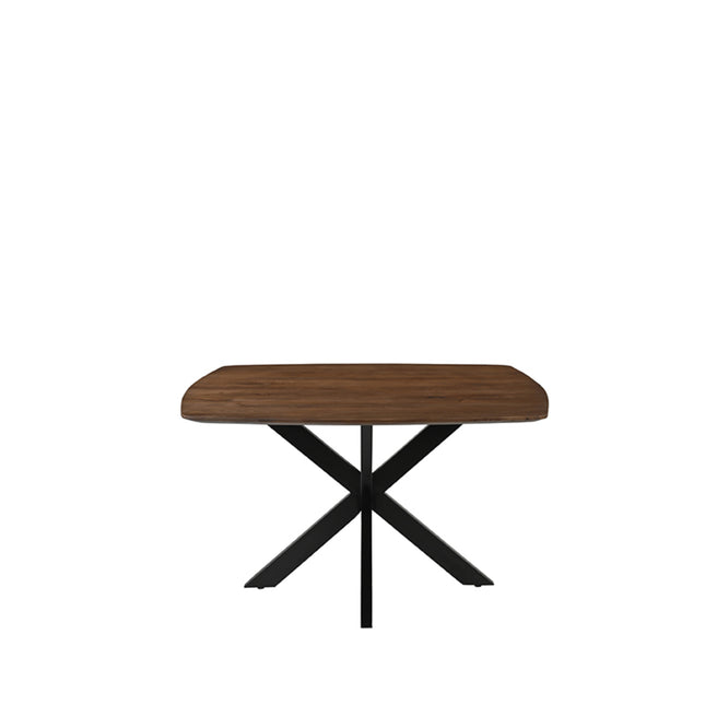 LABEL51 - Eettafel Blake 140x140x76 cm - Nature Smooth Mangohout | Zwart Metaal
