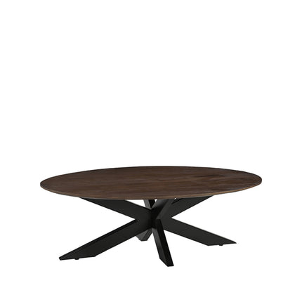 LABEL51 - Salontafel James 130x70x43 cm - Espresso Mangohout | Zwart Metaal