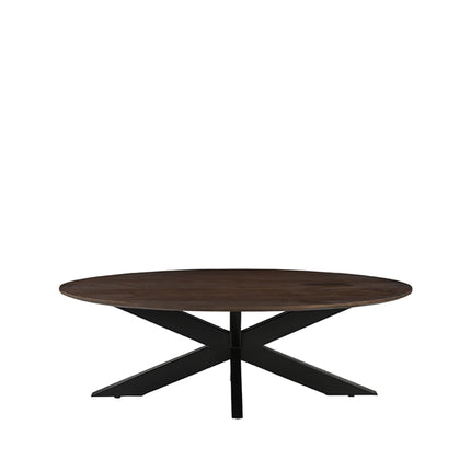 LABEL51 - Salontafel James 130x70x43 cm - Espresso Mangohout | Zwart Metaal