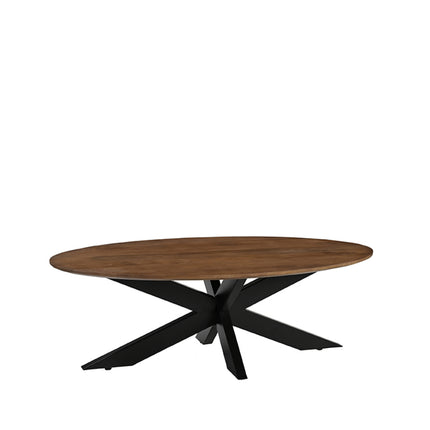 LABEL51 - Salontafel James 130x70x43 cm - Nature Smooth Mangohout | Zwart Metaal