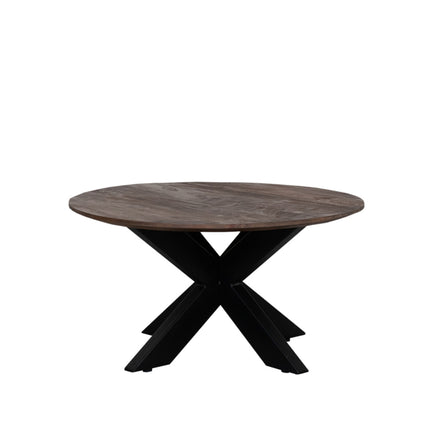 LABEL51 - Salontafel Otis 80x80x43 cm - Espresso Mangohout | Zwart Metaal
