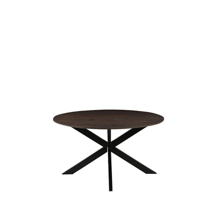 LABEL51 - Eettafel Otis 130x130x76 cm - Espresso Mangohout | Zwart Metaal