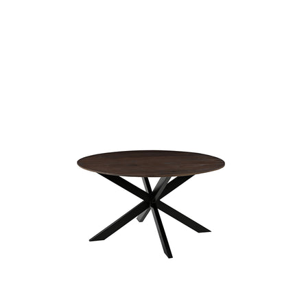 LABEL51 - Eettafel Otis 130x130x76 cm - Espresso Mangohout | Zwart Metaal