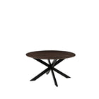 LABEL51 - Eettafel Otis 130x130x76 cm - Espresso Mangohout | Zwart Metaal