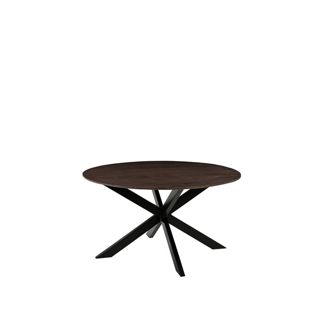 LABEL51 - Eettafel Otis 130x130x76 cm - Espresso Mangohout | Zwart Metaal