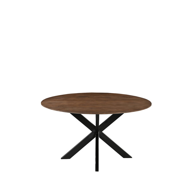 LABEL51 - Eettafel Otis 140x140x76 cm - Nature Smooth Mangohout | Zwart Metaal