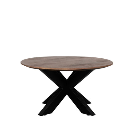 LABEL51 - Salontafel Otis 80x80x43 cm - Nature Smooth Mangohout | Zwart Metaal