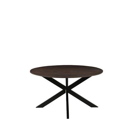 LABEL51 - Eettafel Otis 140x140x76 cm - Espresso Mangohout | Zwart Metaal