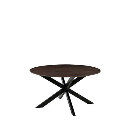 LABEL51 - Eettafel Otis 140x140x76 cm - Espresso Mangohout | Zwart Metaal