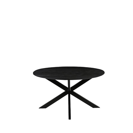 LABEL51 - Eettafel Otis 130x130x76 cm - Zwart Mangohout | Zwart Metaal